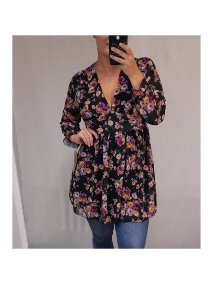 Šaty elegantní dlouhý rukáv dámské (S/M ONE SIZE) ITALSKÁ MÓDA IMWA21539/DR (Velikost S/M/L, Barva Černá)