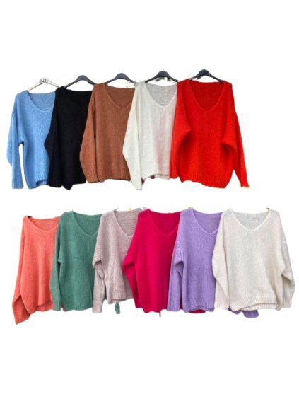 Svetr oversize tenký dlouhý rukáv dámský (XL/XXL ONE SIZE) ITALSKÁ MÓDA IMD211195/DR