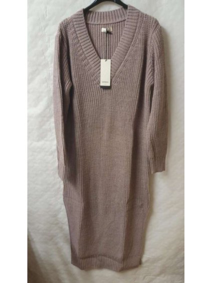 Šaty pletené dlouhý rukáv dámský nadrozměr (2XL/3XL ONE SIZE) ITALSKÁ MÓDA IM821201226 (Velikost 2XL/3XL, Barva Černá)