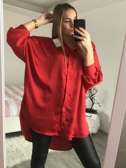 Košile prodloužená dlouhý rukáv dámská (XL/2XL ONE SIZE) ITALSKá MÓDA IMC211141