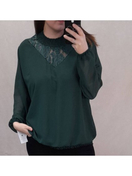 Tunika/halenka dlouhý rukáv dámská nadrozměr  (3XL/4XL ONE SIZE) ITALSKÁ MÓDA IMWQ21235 (Velikost 3XL/4XL, Barva červená)