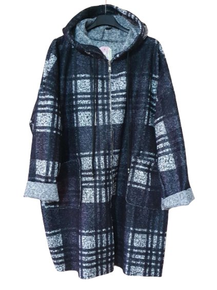 Kabát flaušový dámský nadrozměr (3XL/4XL ONE SIZE) ITALSKÁ MÓDA IMD212032