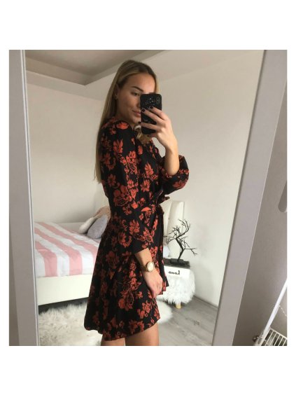 Šaty elegantní košilové dlouhý rukáv dámské (S/M ONE SIZE) ITALSKÁ MÓDA IMWY21995/C/DR