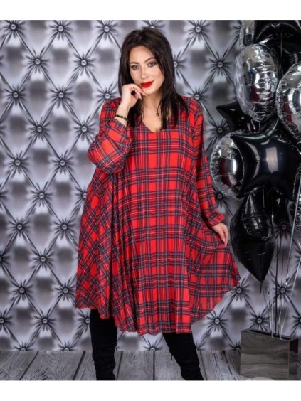 Šaty dlouhý rukáv dámské nadrozměr (3XL/4XL ONE SIZE) TURECKÁ MÓDA IMLI21089/DR