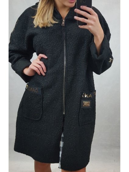 Kabát kožíšek dlouhý rukáv dámský (UNI S/L) ITALSKÁ MÓDA IMM201150/DR
