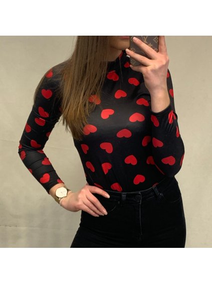 Body srdíčkové dlouhý rukáv dámské (S/M ONE SIZE) ITALSKÁ MÓDA IMWY21052