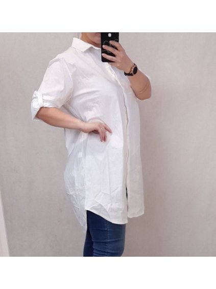Košile oversize dlouhý rukáv dámské nadrozměr (2XL/3XL OEŇE SIZE) ITALSKÁ MODA IMD22062/DR