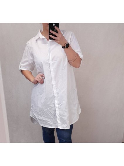 Košile oversize dlouhý rukáv dámské nadrozměr (2XL/3XL OEŇE SIZE) ITALSKÁ MODA IMD22062/DR