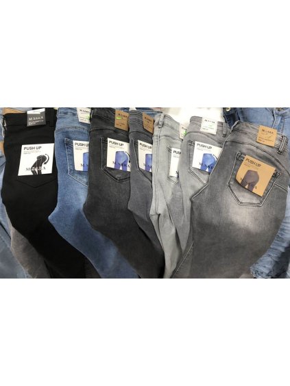 Rifle jeans dlouhé push-up dámské nadrozměrné (29-38) M.SARA MA120MS2020