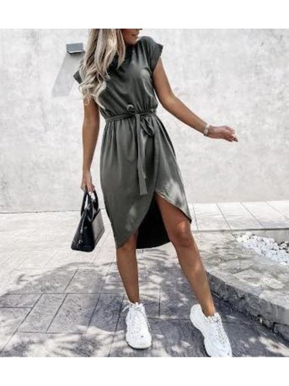 Šaty sportovní krátký rukáv dámské (S/M ONE SIZE) ITALSKÁ MÓDA IM421ADRIANA/DR