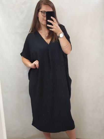 Šaty oversize krátký rukáv dámské nadrozměr (4XL/5XL ONE SIZE) ITALSKÁ MÓDA IMD22139/DR (Velikost 4XL/5XL, Barva zelená khaki)