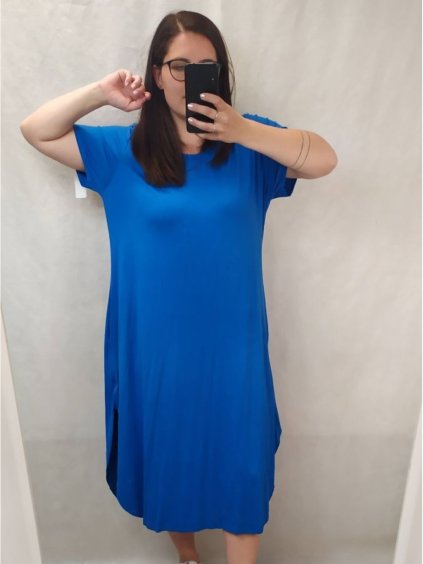 Šaty dlouhé maxi letní volnočasové krátký rukáv dámské viskoza (L/XL/2XL/3XL ONE SIZE) ITALSKÁ MÓDA IMD22382/DR (Velikost 2XL/3XL, Barva žlutá hořčicová)