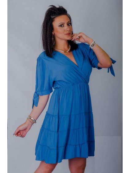 Šaty letní krátký rukáv dámské (S/M/L/XL ONE SIZE) ITALSKÁ MÓDA IMLI22022 (Velikost S-XL, Barva Černá)