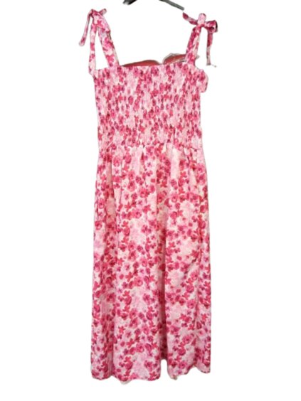 Šaty žabičkované letní na ramínka dámské (S/M ONE SIZE) ITALSKÁ MÓDA IMWG222113/DR (Velikost S/M/L, Barva bílá)