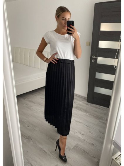 Sukně dlouhá skládaná dámská (S/M ONE SIZE) ITALSKÁ MÓDA IMD22536/DUR (Velikost S/M/L, Barva béžová)