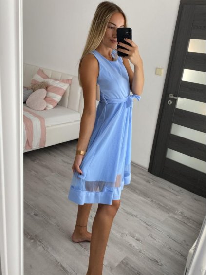 Šaty elegantní letní bez rukávu dámské (S/M/L ONE SIZE) ITALSKÁ MÓDA IM322SIMONE/DR