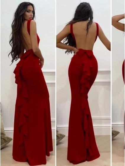 Šaty elegantní společenské dlouhé na ramínka dámské (S/M ONE SIZE) ITALSKá MóDA IMM22LS9714 (Velikost S/M/L, Barva Černá)