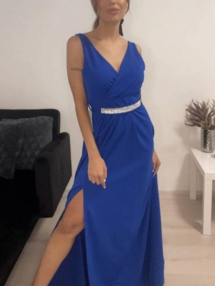 Šaty elegantní společenské na ramínka dámské (S/M ONE SIZE) ITALSKÁ MÓDA IMM22fs52571