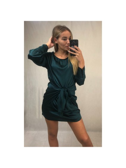 Šaty elegantní mini dlouhý rukáv dámské (UNI S/M) ITALSKÁ MODA IMM22928/DR (Velikost S/M/L, Barva béžová)