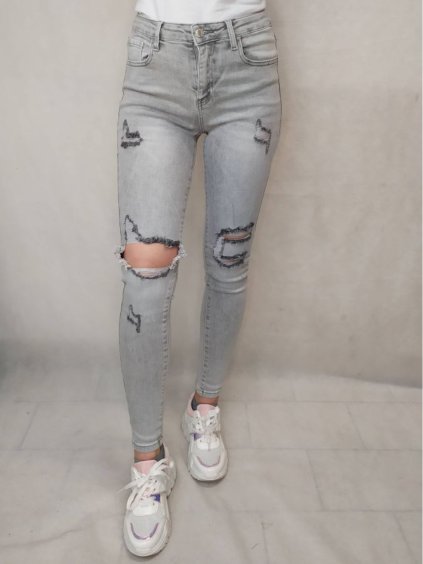 Kalhoty rifle jeans dlouhé dámské (XS-XL) RE-DRESS MA6213601-B/DR (Velikost XS, Barva šedá)