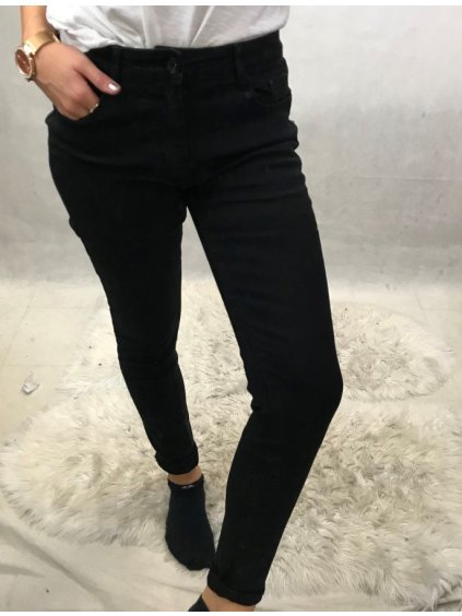 Džiny push-up středně vysoký pas (vel. 38-46) BB. S JEANS MAM20S5782/DR (Velikost 38, Barva Černá)