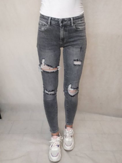 Rifle jeans dlouhé dámské (XS-XL) RE-DRESS RED22RE3619-b/DR (Velikost XS, Barva šedá)