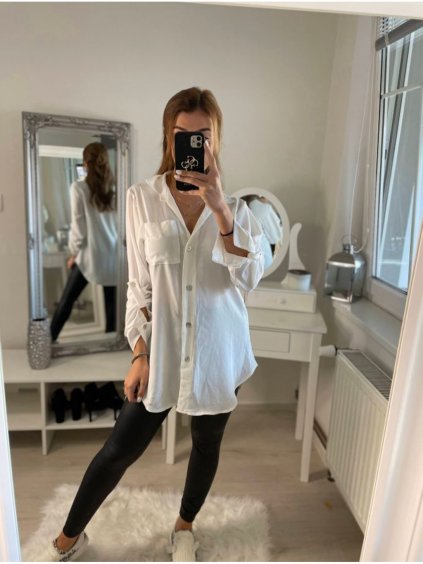 Košile oversize dlouhý rukáv dámská (S/M/L ONE SIZE) ITALSKÁ MÓDA IMWB22243