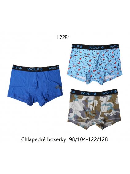 Chlapecké boxerky Wolf - L2281, 3 ks v balení