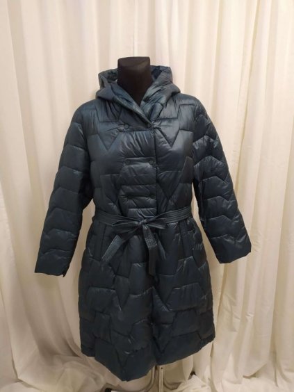 Kabát zimní dámský nadrozměr (3XL-7XL) LIBLAND LIB22LD-7806B smaragdová (Velikost 3XL, Barva zelená smaragdová)