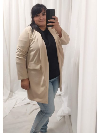 Cardigan/sako dlouhý rukáv dámský nadrozměr (2XL/3XL ONE SIZE) ITALSKÁ MÓDA IM422987