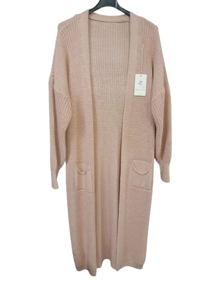 Cardigan maxi dlouhý pletený dlouhý rukáv dámský (L/2XL ONE SIZE) ITALSKÁ MÓDA IMWY216527/DR