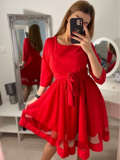 Šaty elegantní společenské dlouhý rukáv dámské (S/M ONE SIZE) ITALSKá MóDA IM322282 (Velikost S/M/L, Barva Černá)