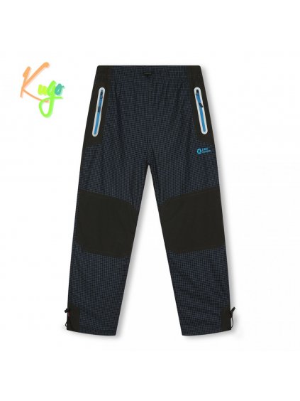 Chlapecké zateplené outdoorové kalhoty KUGO C7775, šedá-tyrkysové zipy