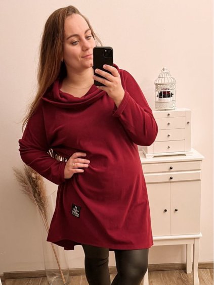 Šaty flaušové dlouhý rukáv dámská nadrozměr (2XL/3XL ONE SIZE) ITALSKÁ MÓDA IM4221019/DR