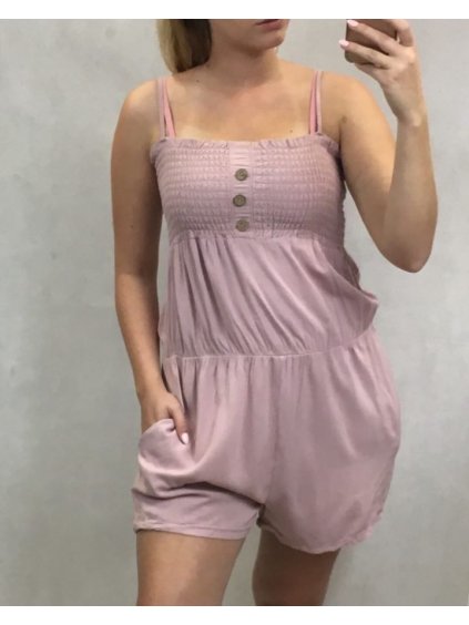 Overal krátký dámský  (uni s/m) ITALSKá MODA IM719365 (Barva bílá)