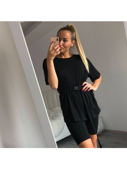 Souprava letní tričko krátký rukáv a kraťasy dámská (S/M/L ONE SIZE) ITALSKÁ MÓDA IM421747/V/DR