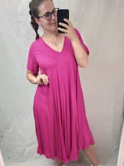 Šaty maxi letní dlouhé krátký rukáv dámské (3XL/4XL ONE SIZE) ITALSKá MODA IMS21024/DR (Velikost 3XL/4XL, Barva Černá)