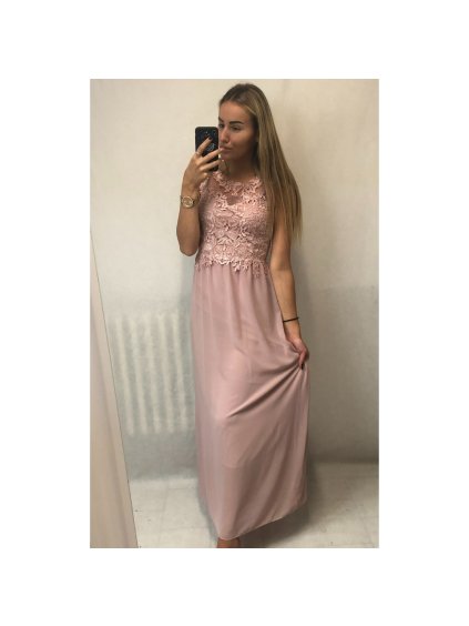 Šaty elegantní dlouhé plesové dámské (S/M ONE SIZE) ITALSKÁ MÓDA IMM21387/DR (Velikost S/M/L, Barva růžová světlá)