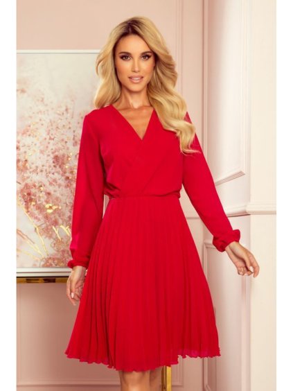 Šaty společenské dlouhý rukáv dámské (vel. L )ITALSKÁ MODA 313-5-ISABELLE/DR