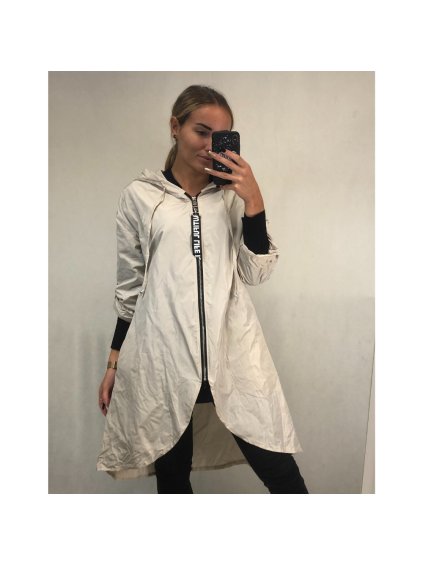 Bunda kabát parka šustáková větrovka dámská (M/L/XL ONE SIZE) ITALSKÁ MÓDA IMD22127/DR (Velikost M/L, Barva béžová)