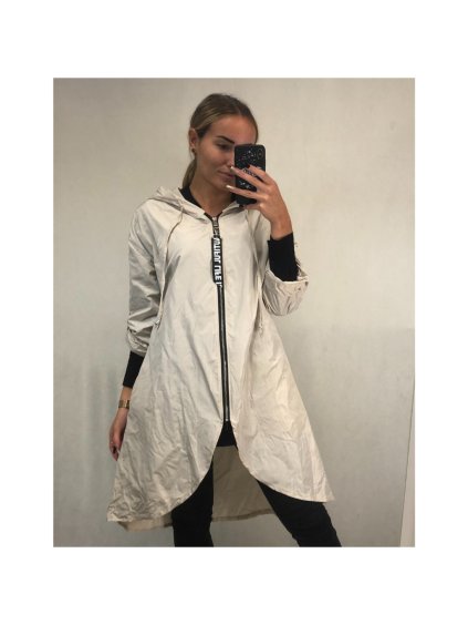 Bunda kabát parka šustáková větrovka dámská (M/L/XL ONE SIZE) ITALSKÁ MÓDA IMD22127/DR (Velikost M/L, Barva béžová)