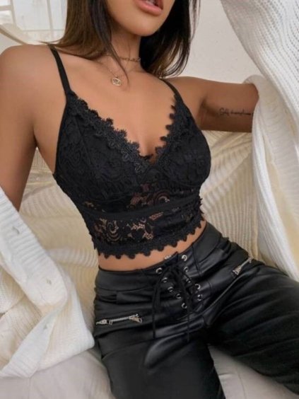 Top krajkový na ramínka dámská (S/M ONE SIZE) ITALSKÁ MÓDA IMWA221444 (Velikost S/M/L, Barva béžová)