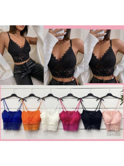 Top krajkový na ramínka dámská (S/M ONE SIZE) ITALSKÁ MÓDA IMWA221444 (Velikost S/M/L, Barva béžová)