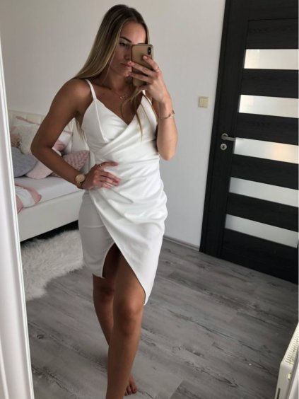 Šaty elegantní mini na ramínka dámské (S/M ONE SIZE) ITALSKÁ MÓDA IM322105/DR (Velikost S/M/L, Barva tmavě béžová)