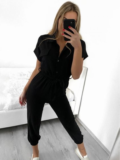 Overal dlouhý elegantní košilový dámský (S/M ONE SIZE) ITALSKÁ MÓDA IMWK22BEO21120/DR