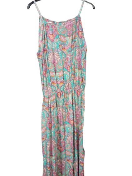 Šaty dlouhé letní na ramínka dámské (S/M ONE SIZE) ITALSKÁ MÓDA IMWY22161/DR (Velikost S/M/L, Barva zelená)