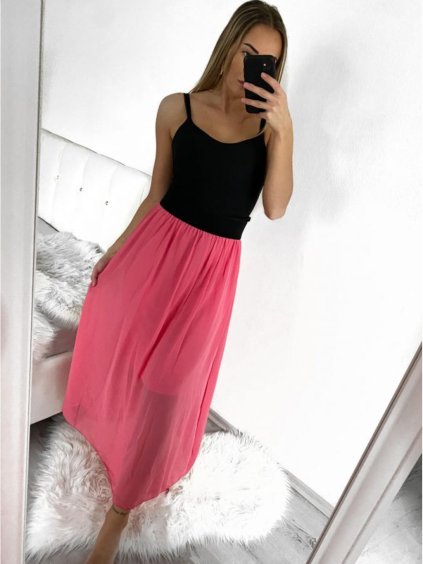 Sukně šifonová dlouhá  dámská (S/M/L ONE SIZE) ITALSKá MóDA IM322116/DR (Velikost S/M/L, Barva tmavě béžová)