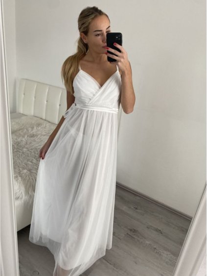 Šaty dlouhé letní bez rukávu dámské (S/M ONE SIZE) ITALSKÁ MÓDA IMPSH223670/DR (Velikost S/M/L, Barva béžová)