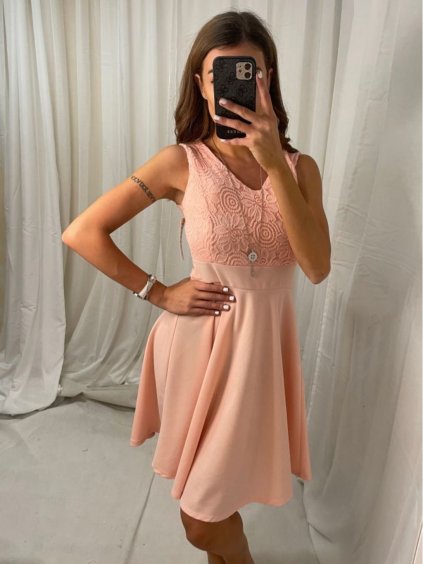 Šaty elegantní společenské bez rukávu dámské (S/M ONE SIZE) ITALSKá MóDA IM322261/DR
