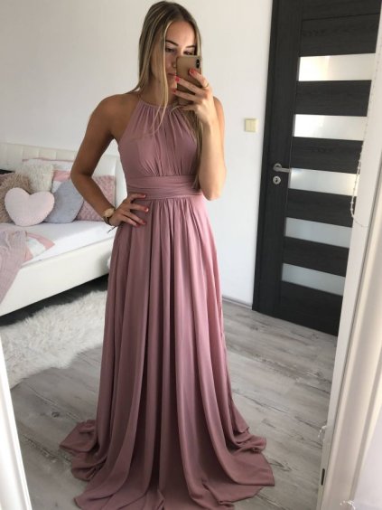Šaty elegantní bez rukávu dlouhé plesové dámské (S/M ONE SIZE) ITALSKÁ MÓDA IMM22033/DR